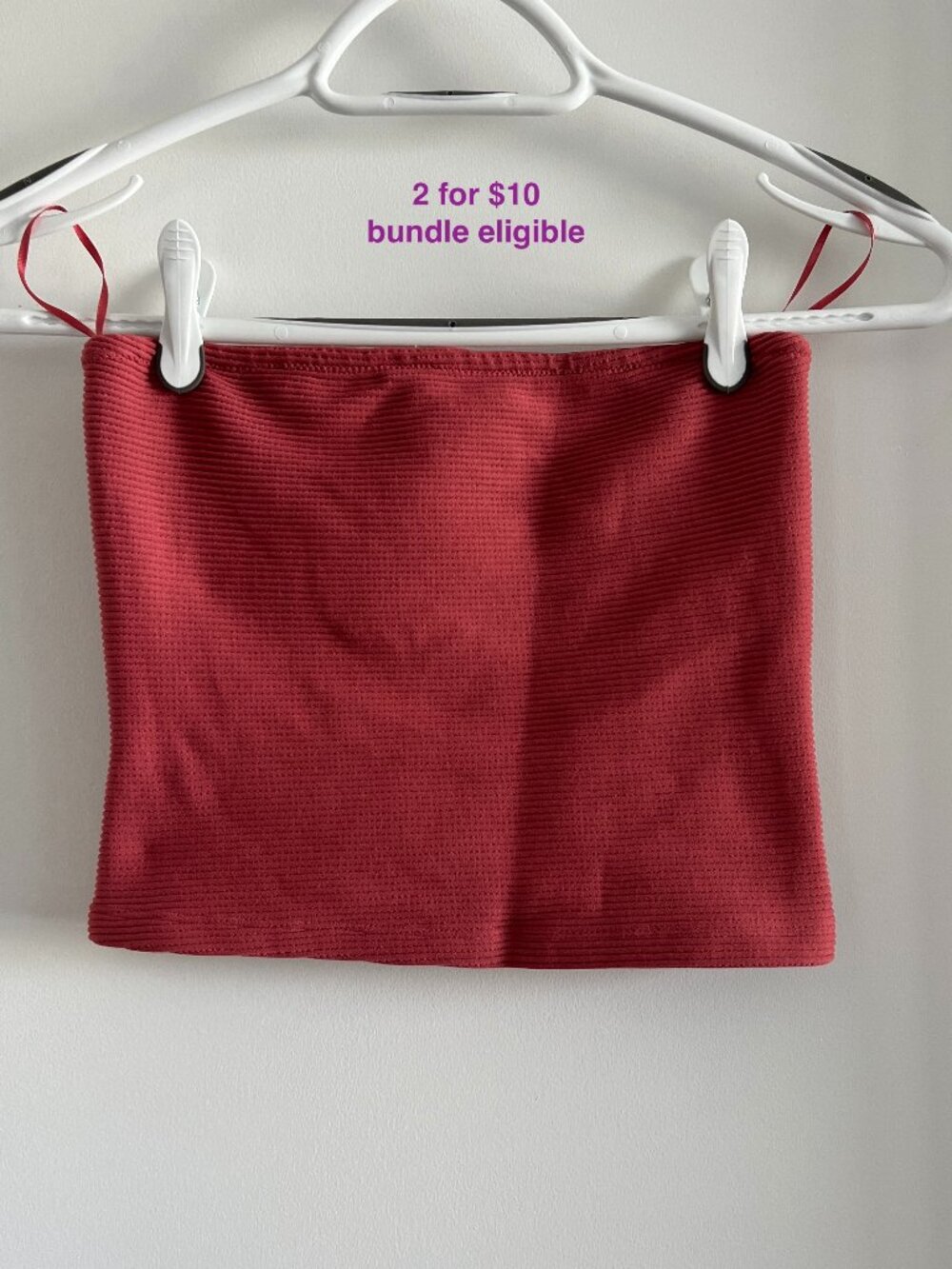 Dynamite Ribbed Tube Top Deep Rose Pink XS-S